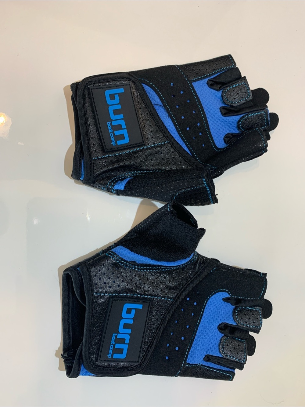 burn Blue & Black Women's Fingerless Workout Gloves